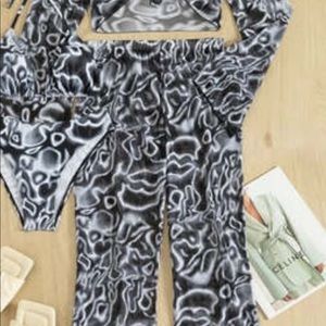 4piece bikini with coverup